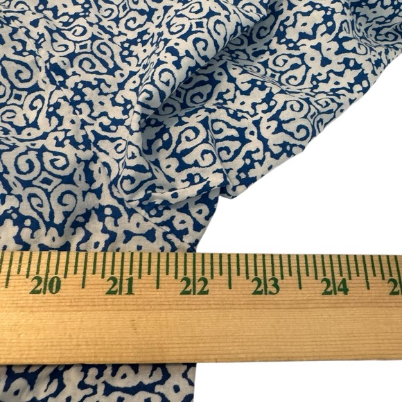 J Crew Blue White Print Tassel Tie Neck Long Sleeve Peasant Blouse Top M - Picture 9 of 11